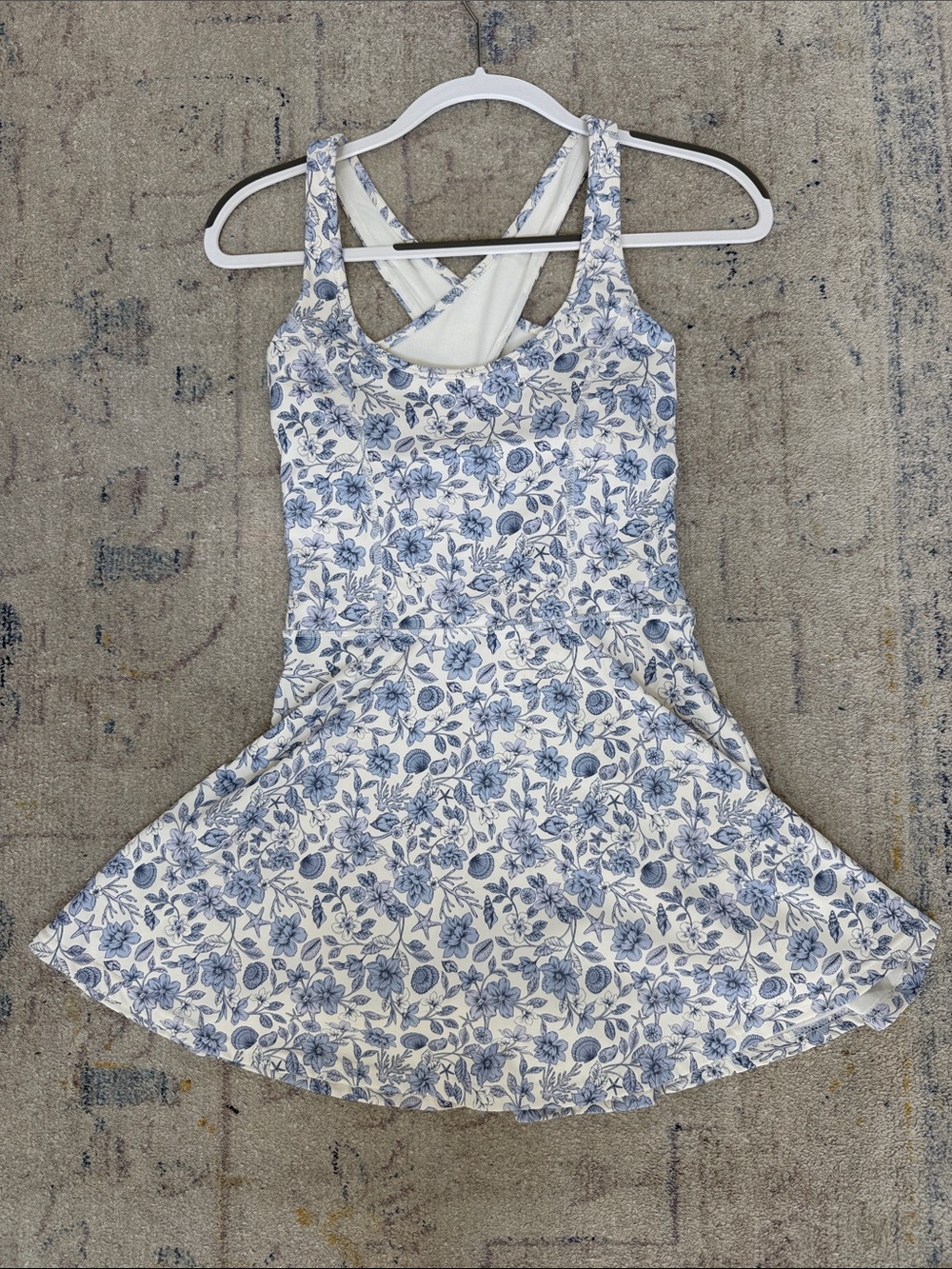 Gianni Bini White and Blue Floral Athletic Dress